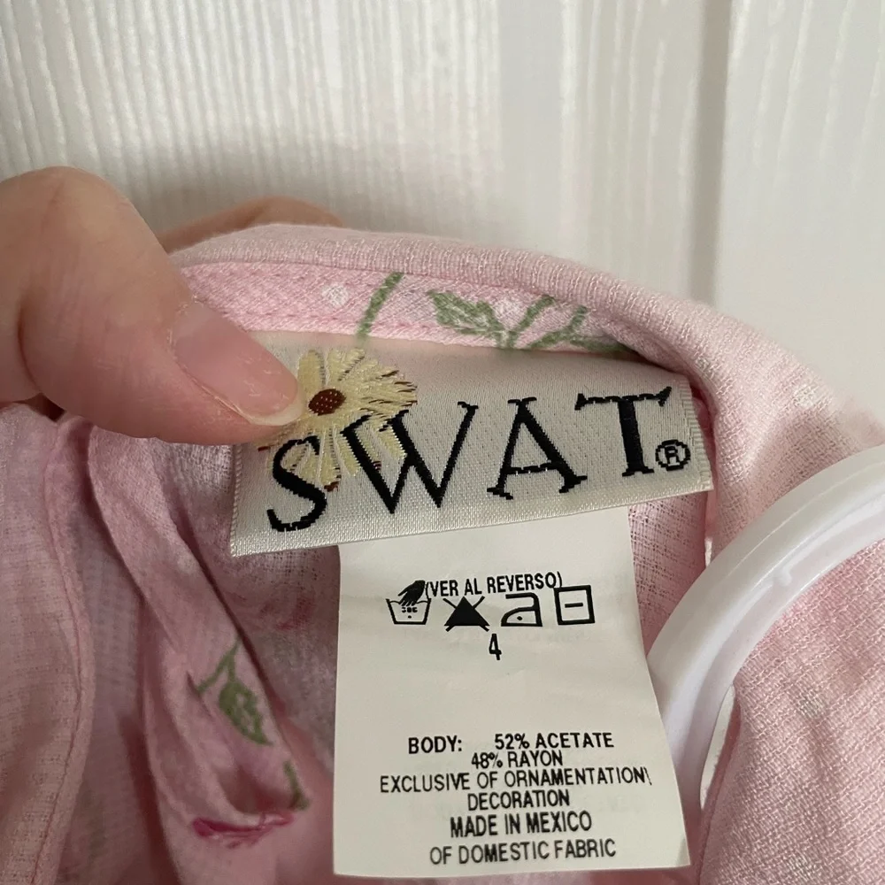 Vintage SWAT Kohl's Pink Rose Patterned Kids Dress NWT size 4